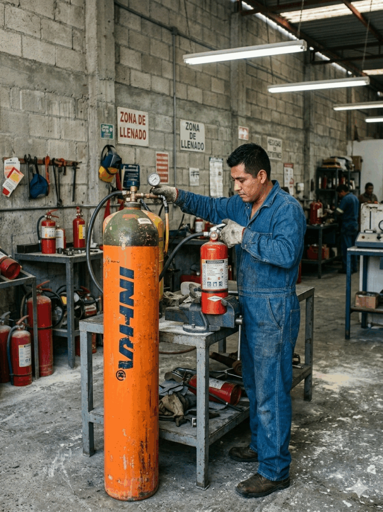 Servicio profesional de recarga y mantenimiento de extintores en Cancún, CDMX, Playa del Camen, Estado de México - Grupo Sardex.
