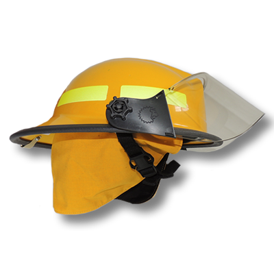 asco de bombero estructural con protector facial para brigadas industriales certificado