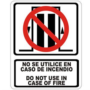 No se Utilice en Caso de Incendio