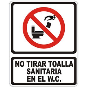 No Tirar Toalla Sanitaria en el WC